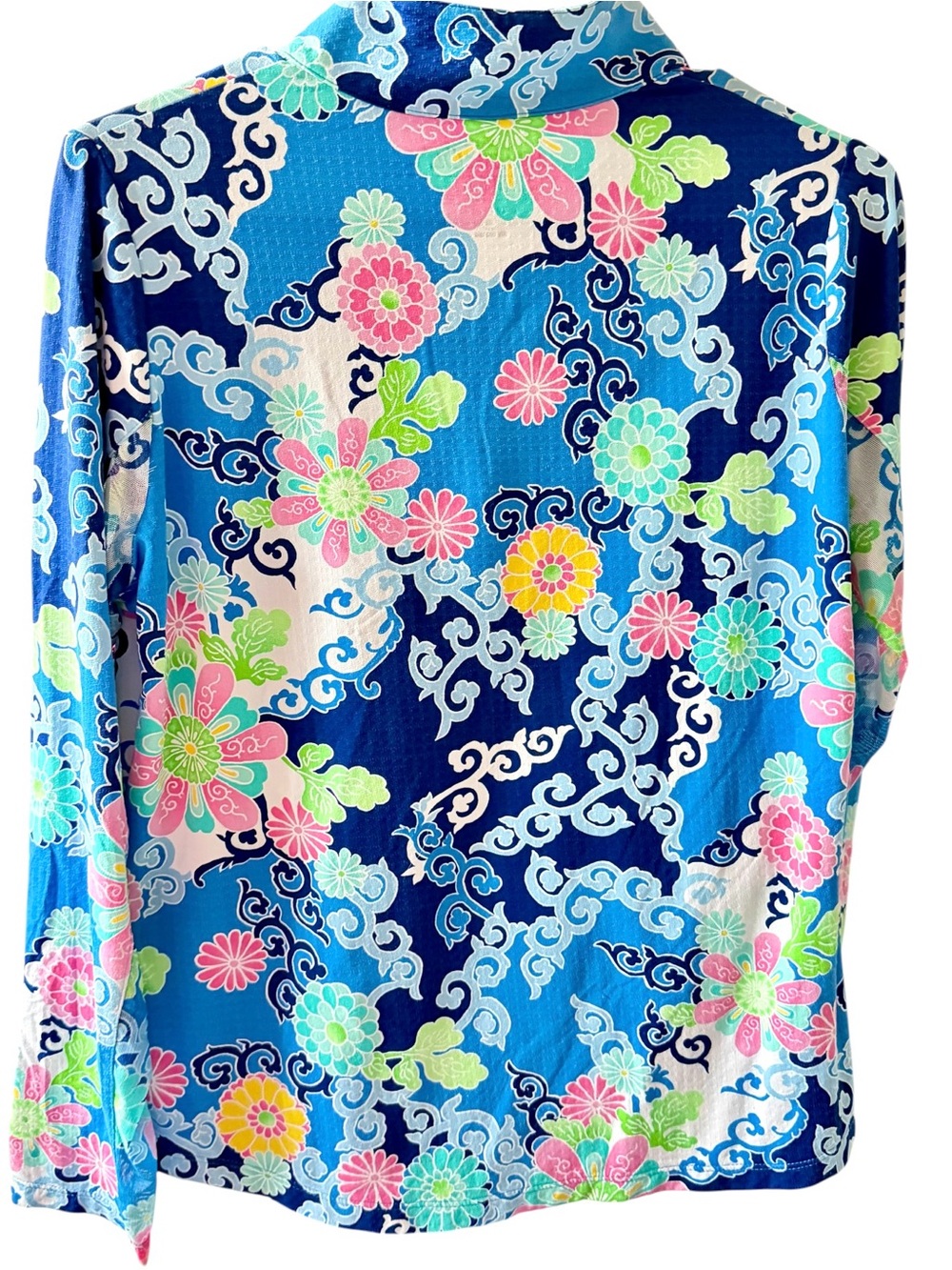 IBKUL UPF 50+ Floral Scroll Print Quarter Zip Pullover Top Women’s Medium - Picture 3 of 4
